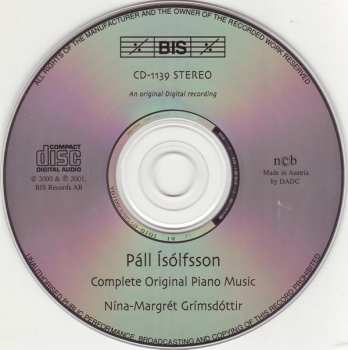 CD Páll Ísólfsson: Complete Original Piano Music 287223