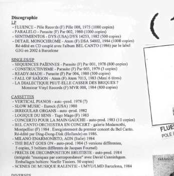 CD Pascal Comelade: Back To Schizo (1975 - 1983)