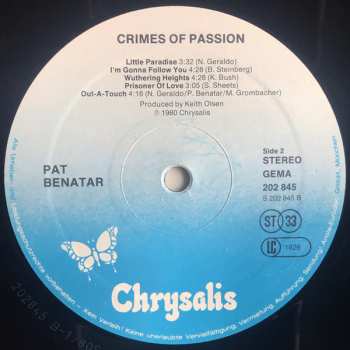 LP Pat Benatar: Crimes Of Passion 516990