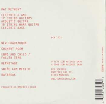 CD Pat Metheny: New Chautauqua 341114