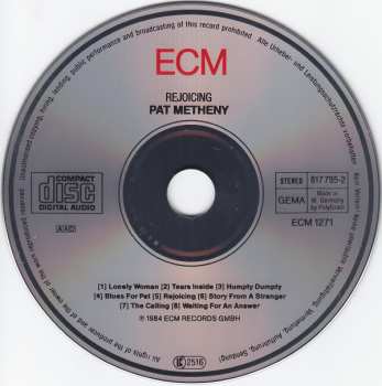 CD Pat Metheny: Rejoicing 331532