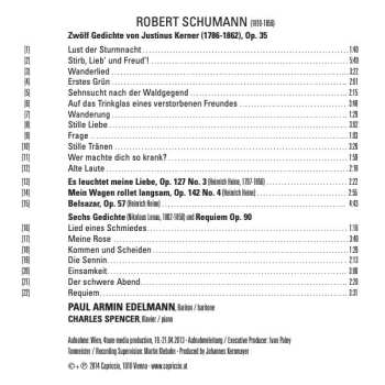 CD Paul Armin Edelmann: Schumann: Ausgewählte Lieder - Selected Songs 495402
