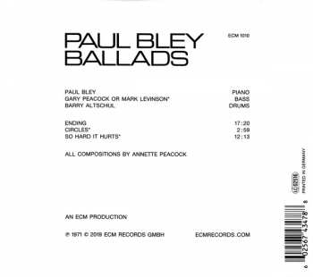 CD Paul Bley: Ballads 121001