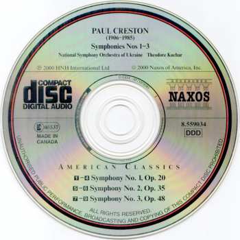 CD Paul Creston: Symphonies Nos 1-3 518101