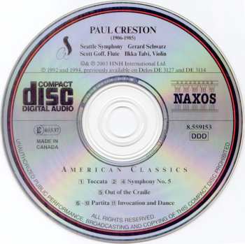 CD Paul Creston: Symphony No. 5 496373