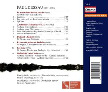 CD Paul Dessau: Symphony No. 2 / In Memoriam Bertold Brecht / Danse Et Chanson / Examen Et Poème De Verlaine / Sinfonie In Einem Satz 498019
