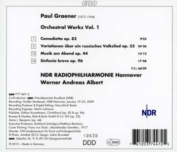 CD Paul Graener: Orchestral Works Vol. 1 NUM 244311