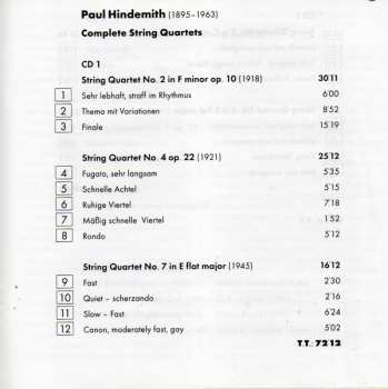 3CD Paul Hindemith: Complete String Quartets 118641