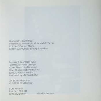 CD Paul Hindemith: Lachrymae 330649