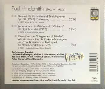 CD Paul Hindemith: Quintett Für Klarinette Und Streichquartett / Repertorium Für Militärmusik "Minimax" / Overtüre Zum "Fliegenden Holländer" 152127