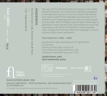 CD Paul Hindemith: Sonata For Solo Cello, Works For Cello And Piano 319411