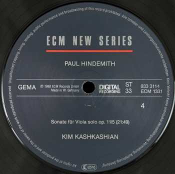 3LP/Box Set Paul Hindemith: Sonatas For Viola / Piano And Viola Alone 68242