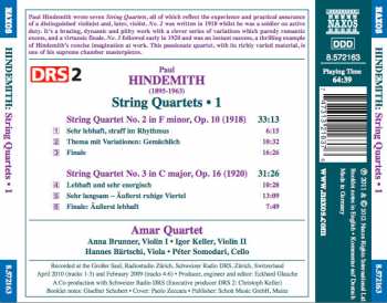 CD Paul Hindemith: String Quartets • 1 (String Quartets Nos. 2 And 3)