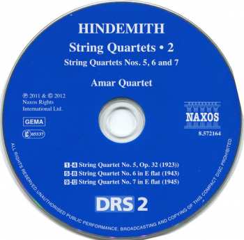 CD Paul Hindemith: String Quartets 2 254538