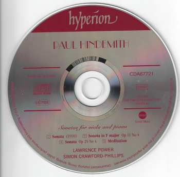 CD Paul Hindemith: Viola Sonatas 329128