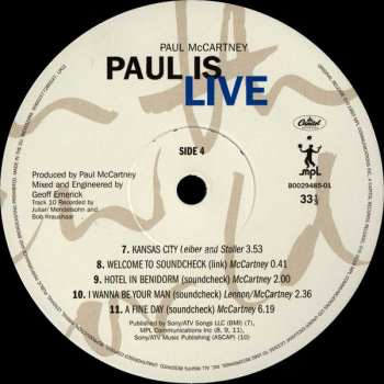 2LP Paul McCartney: Paul Is Live 27545