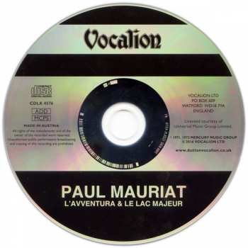 CD Paul Mauriat: L'avventura / Le Lac Majeur 99685