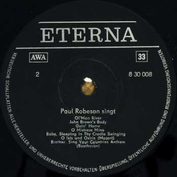 LP Paul Robeson: Paul Robeson Singt 50360
