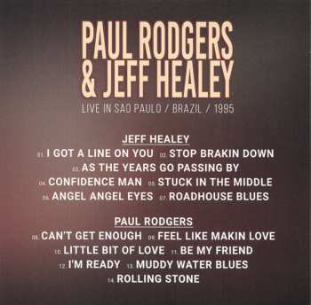 CD Paul Rodgers: Live In Sao Paulo / Brazil / 1995 468911