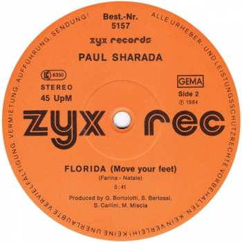 LP Paul Sharada: Florida (Move Your Feet) 416193