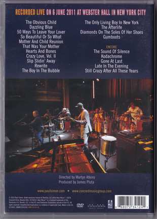 DVD Paul Simon: Live In New York City 21411