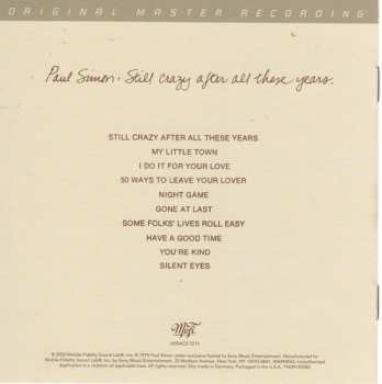 SACD Paul Simon: Still Crazy After All These Years NUM 103799
