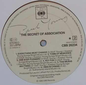 LP Paul Young: The Secret Of Association