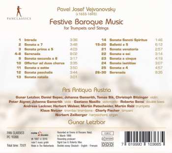 CD Pavel Josef Vejvanovský: Festive Baroque Music For Trumpets And Strings 336055