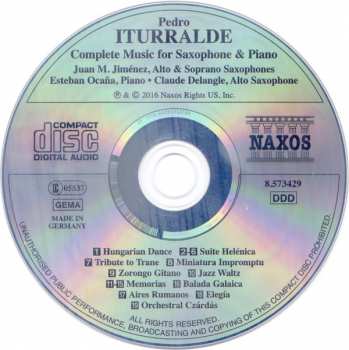 CD Pedro Iturralde: Complete Music For Saxophone And Piano 330519