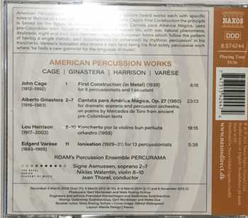 CD Percurama Percussion Ensemble: American Percussion Works: Cage - Ginastera - Harrison - Varèse 297935