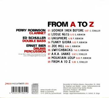 CD Perry Robinson Trio: From A To Z 257075