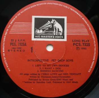 LP Pet Shop Boys: Introspective