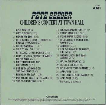 CD Pete Seeger: Children's Concert At Town Hall 444981