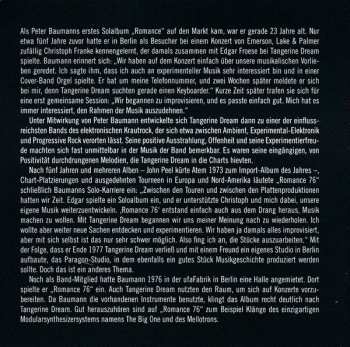 CD Peter Baumann: Romance 76 304867