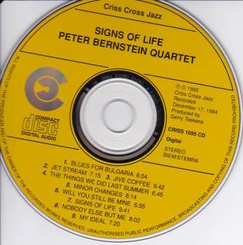 CD Peter Bernstein Quartet: Signs Of Life 319375