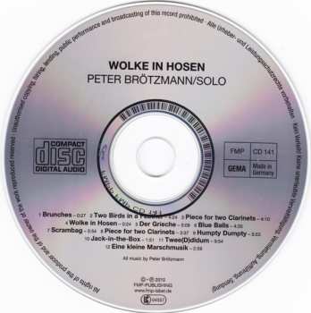 CD Peter Brötzmann: Solo - Wolke In Hosen 462082