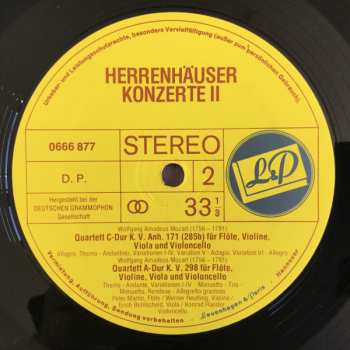 LP Peter Martin: Herrenhäuser Konzerte II • Peter Martin, Flöte und das Heutling-Quartett Spielen Werke von Pleyel und Mozart 527212