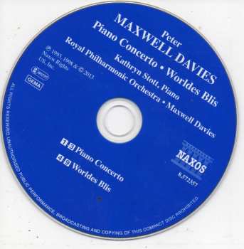 CD Peter Maxwell Davies: Piano Concerto / Worldes Blis 326296