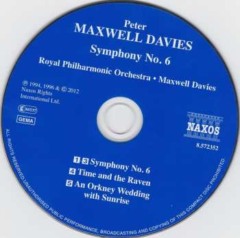 CD Peter Maxwell Davies: Symphony No. 6 316341