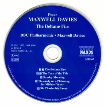 CD Peter Maxwell Davies: The Beltane Fire / The Turn Of The Tide / Sir Charles His Pavan 174011
