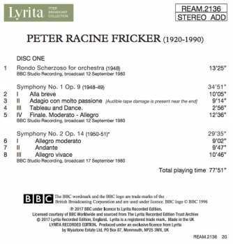 2CD Peter Racine Fricker: Symphonies 1-4; Rondo Scherzoso; Comedy Overture 271059