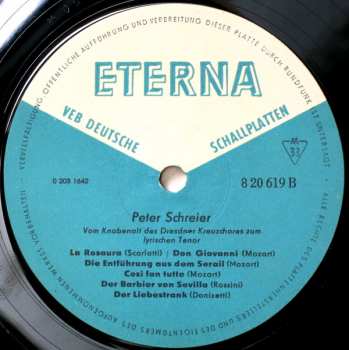 LP Peter Schreier: Vom Knabenalt Des Dresdner Kreuzchores Zum Lyrischen Tenor 275964