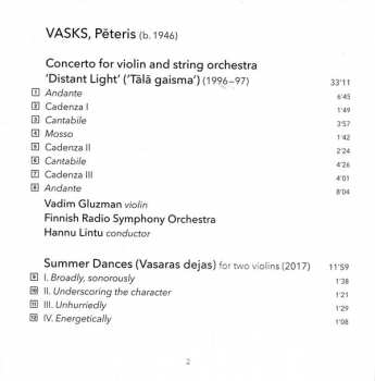 SACD Pēteris Vasks: Distant Light / Piano Quartet / Summer Dances 303433