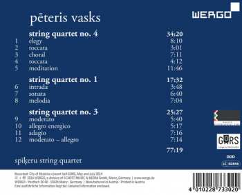 CD Pēteris Vasks: String Quartets Nos. 1, 3 & 4 
