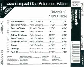 CD Philip Catherine: Transparence 247398