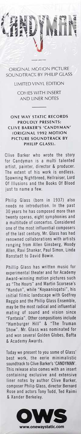 LP Philip Glass: Candyman (Original 1992 Motion Picture Soundtrack) LTD 337591