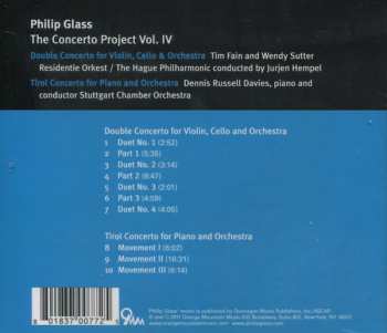 CD Philip Glass: Double Concert For Violin, Cello & Orchestra - Tirol Concerto For Piano And Orchestra 118507