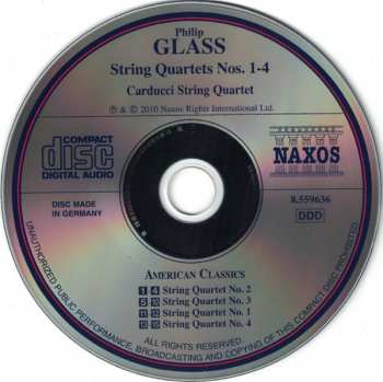 CD Philip Glass: String Quartets Nos. 1-4 439322