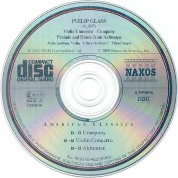 CD Philip Glass: Violin Concerto • Prelude And Dance From Akhnaten • Company 324666