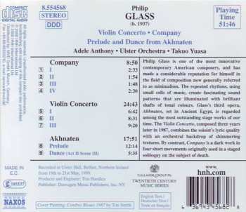 CD Philip Glass: Violin Concerto • Company • Prelude From Akhnaten 157067